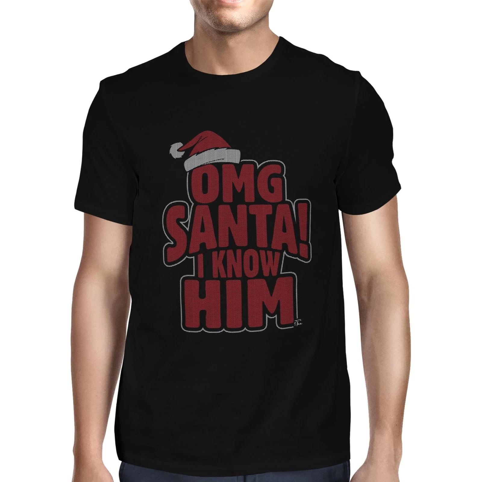 1Tee Mens OMG Santa I Know Him, Elf T-Shirt XXXXL