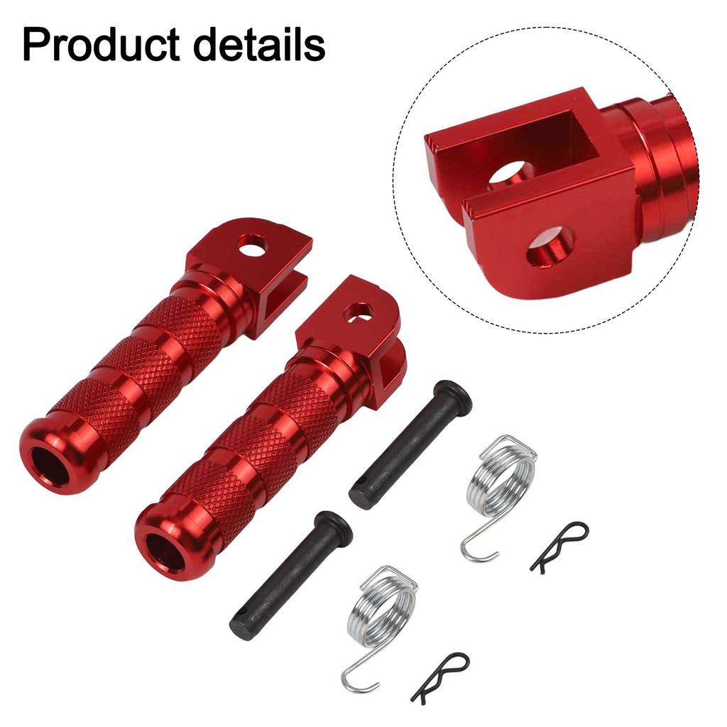 Motorcycle Riding Street Riding Retro Foot Pegs Comfort Control Pegs Red 11*8*5 Shock Absorption Design Vibrant Appearance