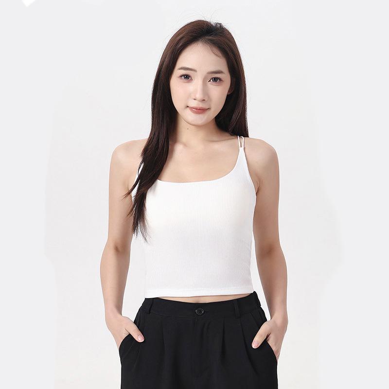 Lyocell Cotton Sports Yoga Camisole: Breathable, Chest-Padded, Small Backless Summer Tank