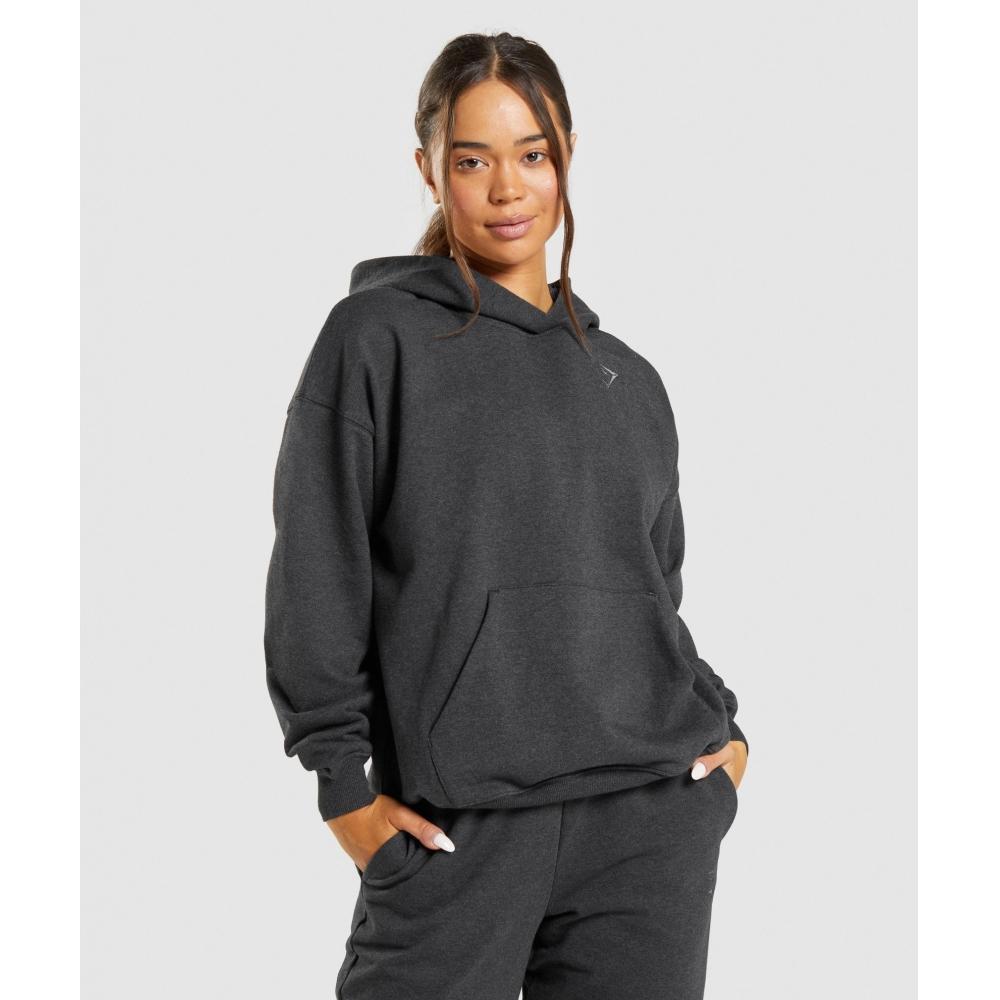 

GYMSHARK Rest Day Sweats Hoodie Black Marl B2A7P BBBC XXS