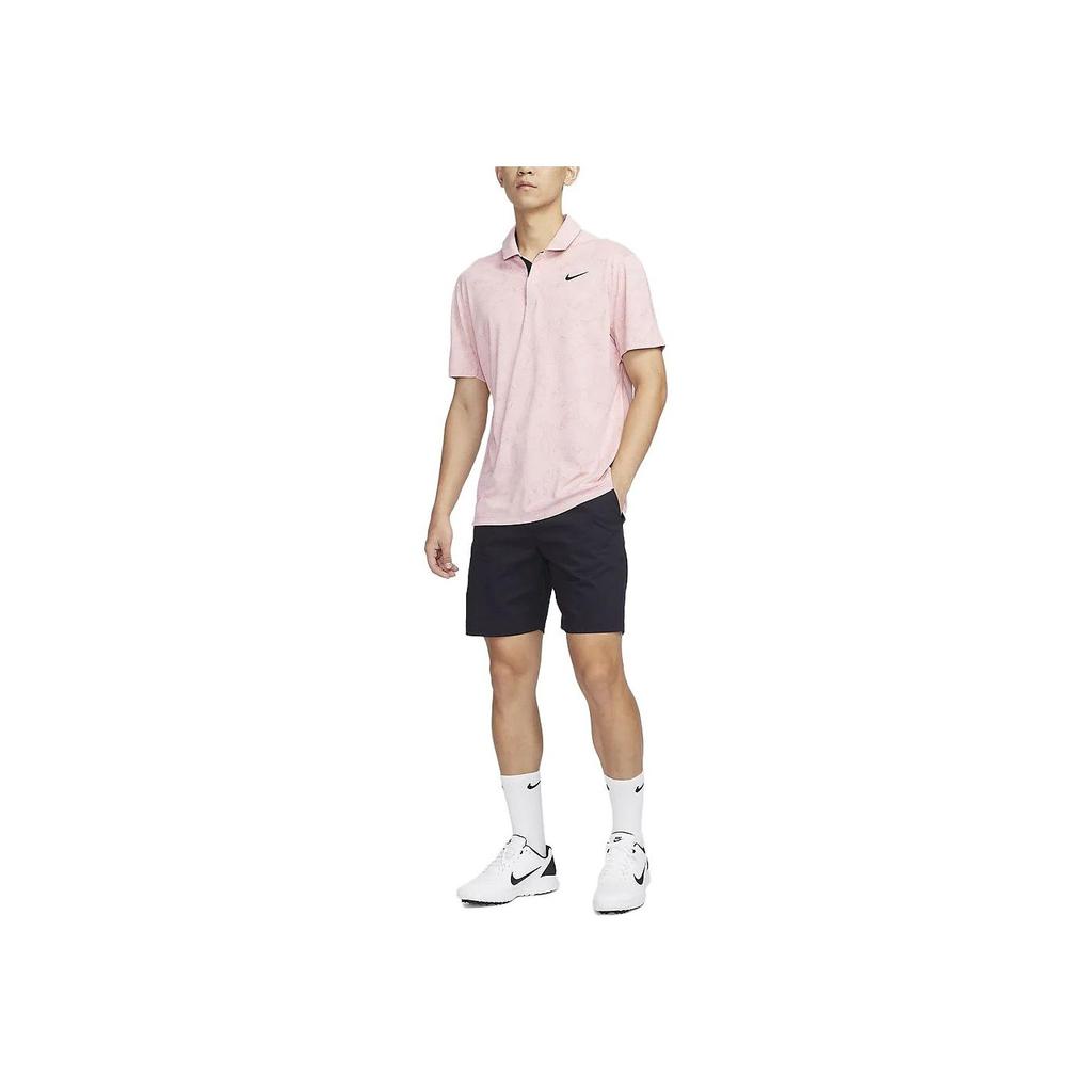 Nike Dri-FIT ADV Logo Print Breathable Jacquard Short Sleeve Polo Men Tops Oxford-Pink DZ5381-601