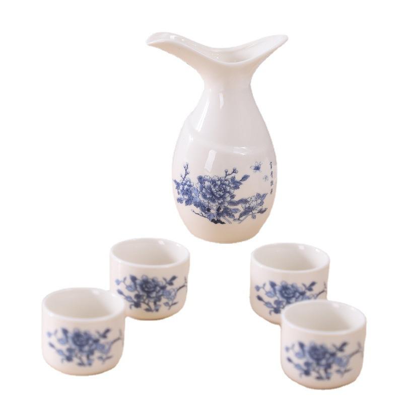 Baijiu Wine Dispenser Bone Wine Set Japanese Antique Ceramic Wine Jug Wine Glass Wine Cup Gift Set