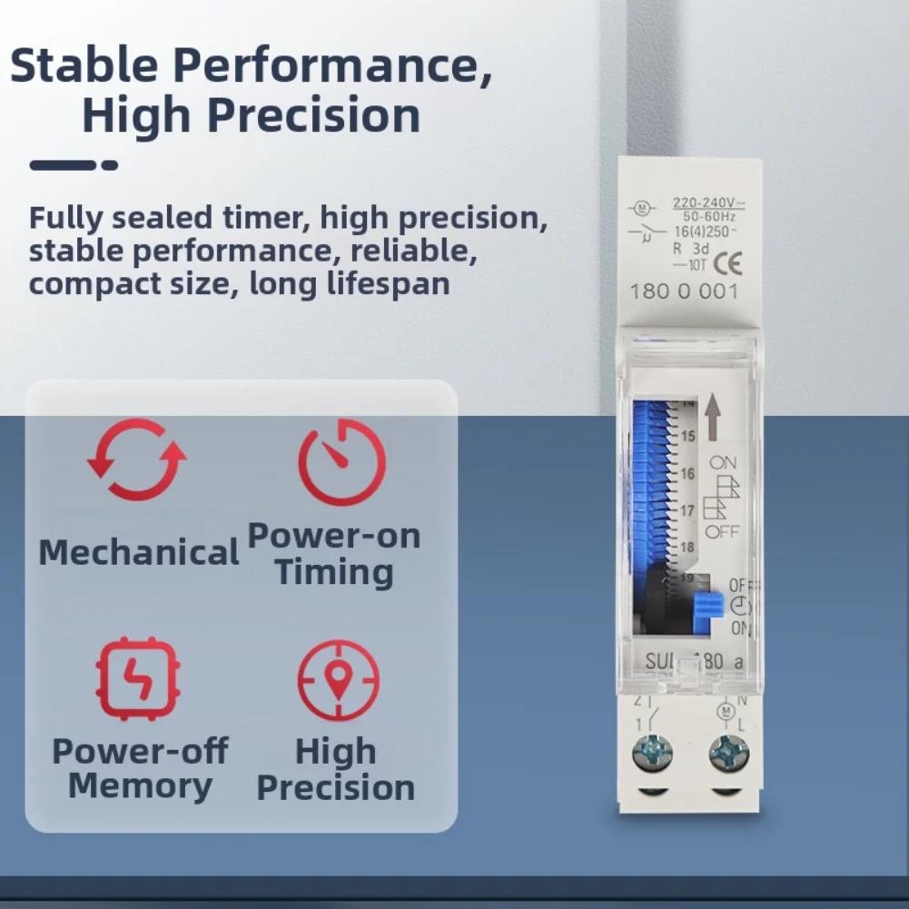 

SUL180A 15 Minute Mechanical Timer Switch with Power Outage Memory and DIN Rail Mount for Light and Pump Control China Mainland