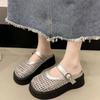 Hollowed-out Woven Toe Shoes Muffin Thick-soled Height-increasing Flip-flops Crocs