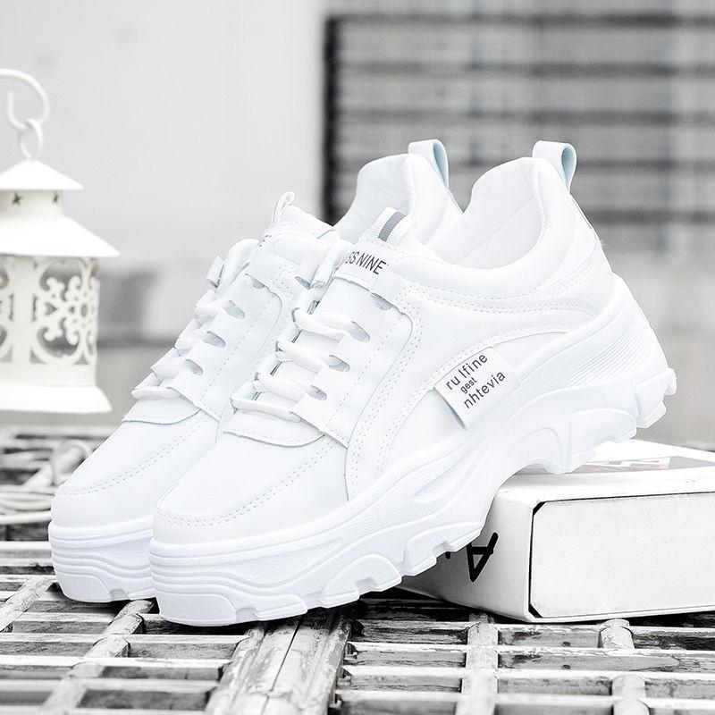 

Dad shoes spring and autumn new casual shoes heightened platform ins mesh breathable sneakers 35 белый