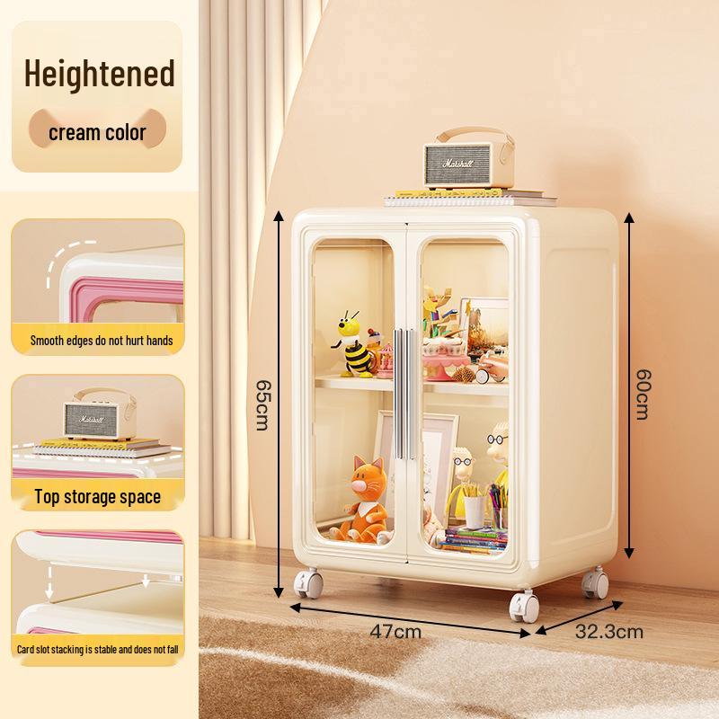 Movable Storage Cabinet for Living Room & Bedroom - Accommodates Toys, Snacks, Clothes