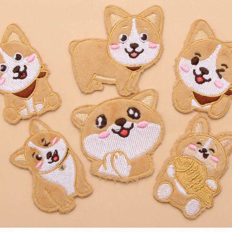 10Pcs Dog Embroidery Iron On Patches Adhesive Embroidery Appliques For Clothing Jackets Bags Hat Decoration and Sewing