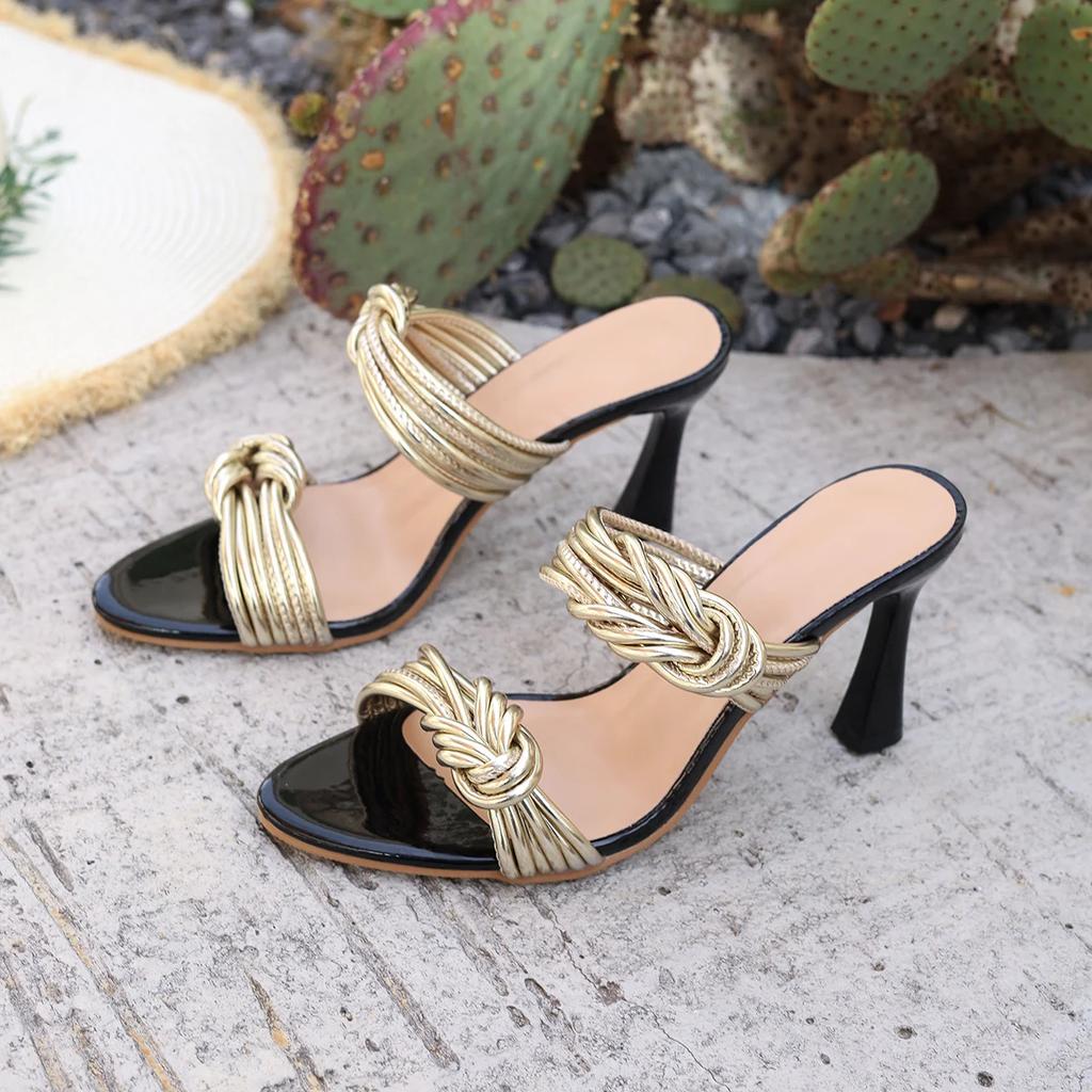 Fashion Summer Sexy Women Shoe 2025 New European American Simple High Heel Sandals Fashion Large Slippers Casual Allmatch Shoe Sandalias