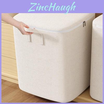 Clothes Storage Bag With Cotton Linen Material For Bedroom Organization And Seasonal Moving