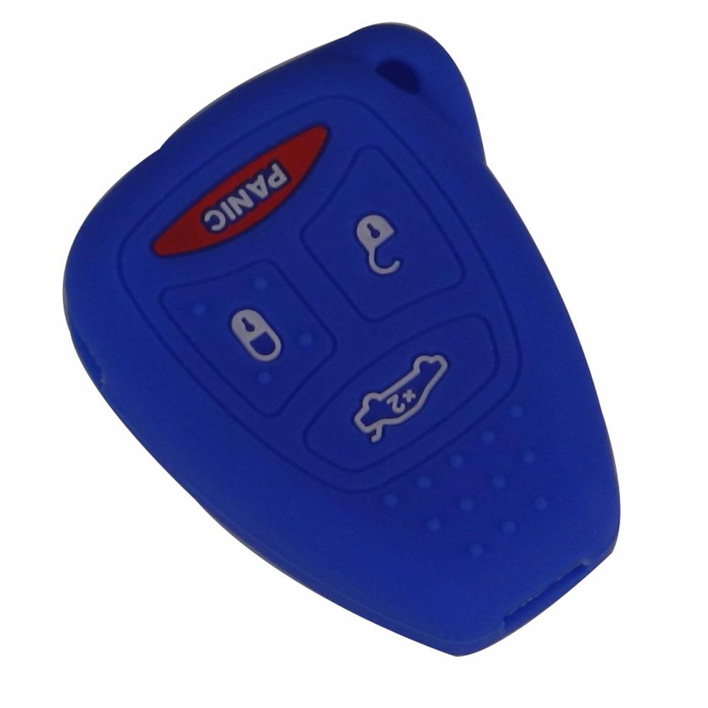 Jingyuqin Silicone 4 Buttons Remote Key Case Cover For Dodge Charger Durango Magnum Chrysler 300 Aspen Jeep Commander Grand