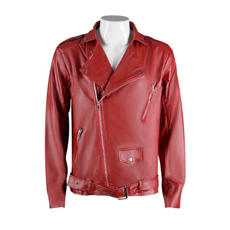 2022 Medieval Clothing Men s Retro Punk Motorcycle Jacket Gothic Suit Jacket Victorian Coat Red S