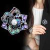Kameliabroche, 3D Hulblomstret Design Suitmærke med Imitationsperle Cubic Zirconia Udsmykning, Brochenål til Jakkesæt Tørklæder Tilbehør