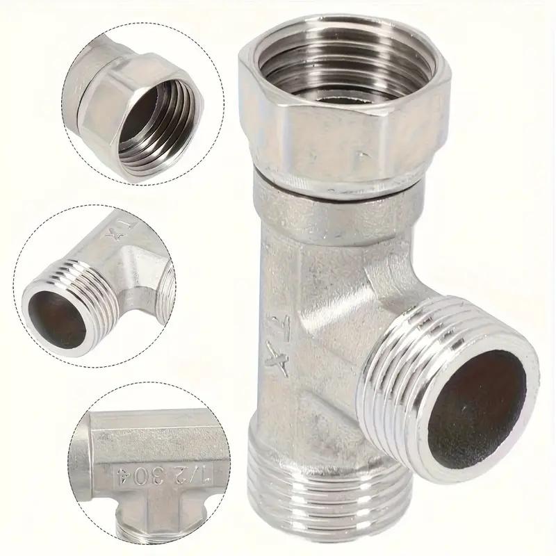 1Pc T-Adapter Bathroom Shower Faucet Water Splitter Toilet Shower Valve Spray Nozzle Converter Stainless Steel