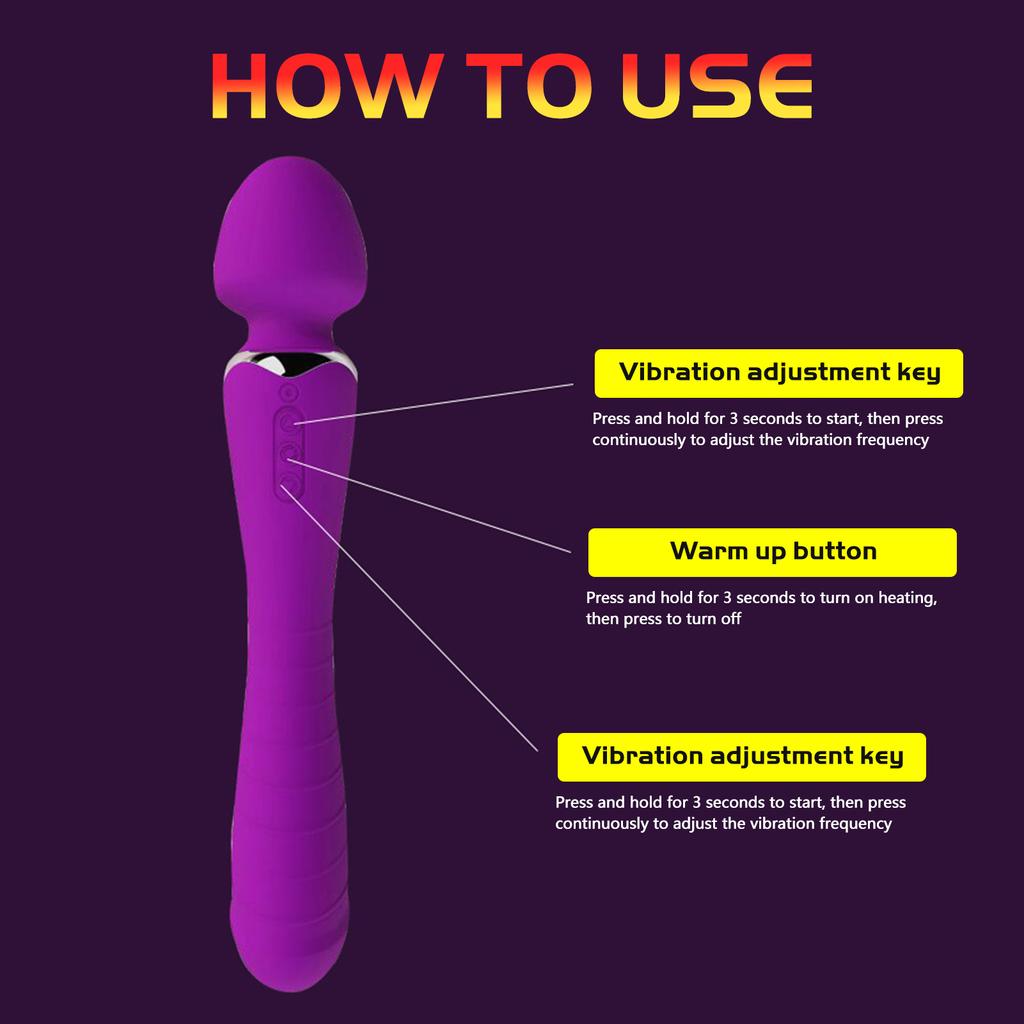 Female Vibration Adult Sex Toys Warming Double Head AV Stick Female Flirting Masturbation Equipment Sex Toys Massage