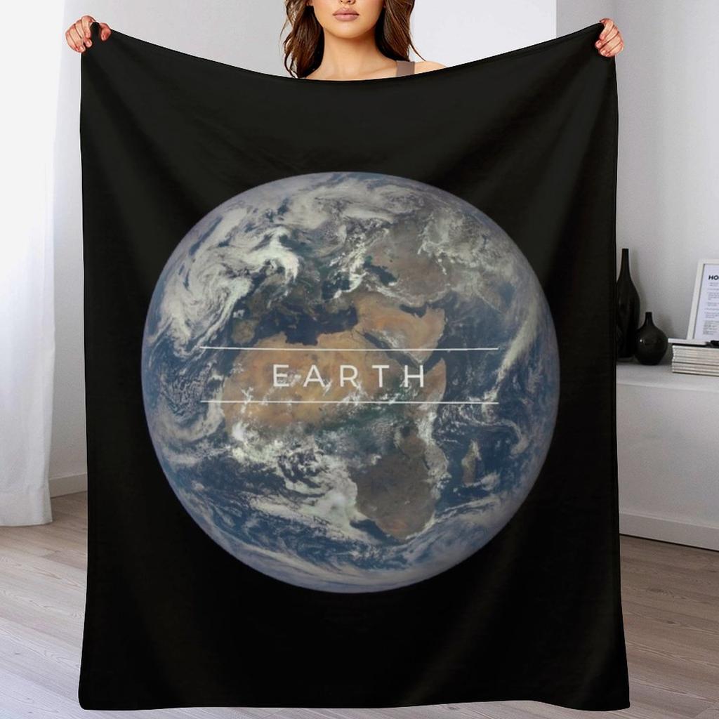 Earth Planets Moons Solar System Education Series Set Throw Blanket All Season Soft Lightweight Blanket for Home