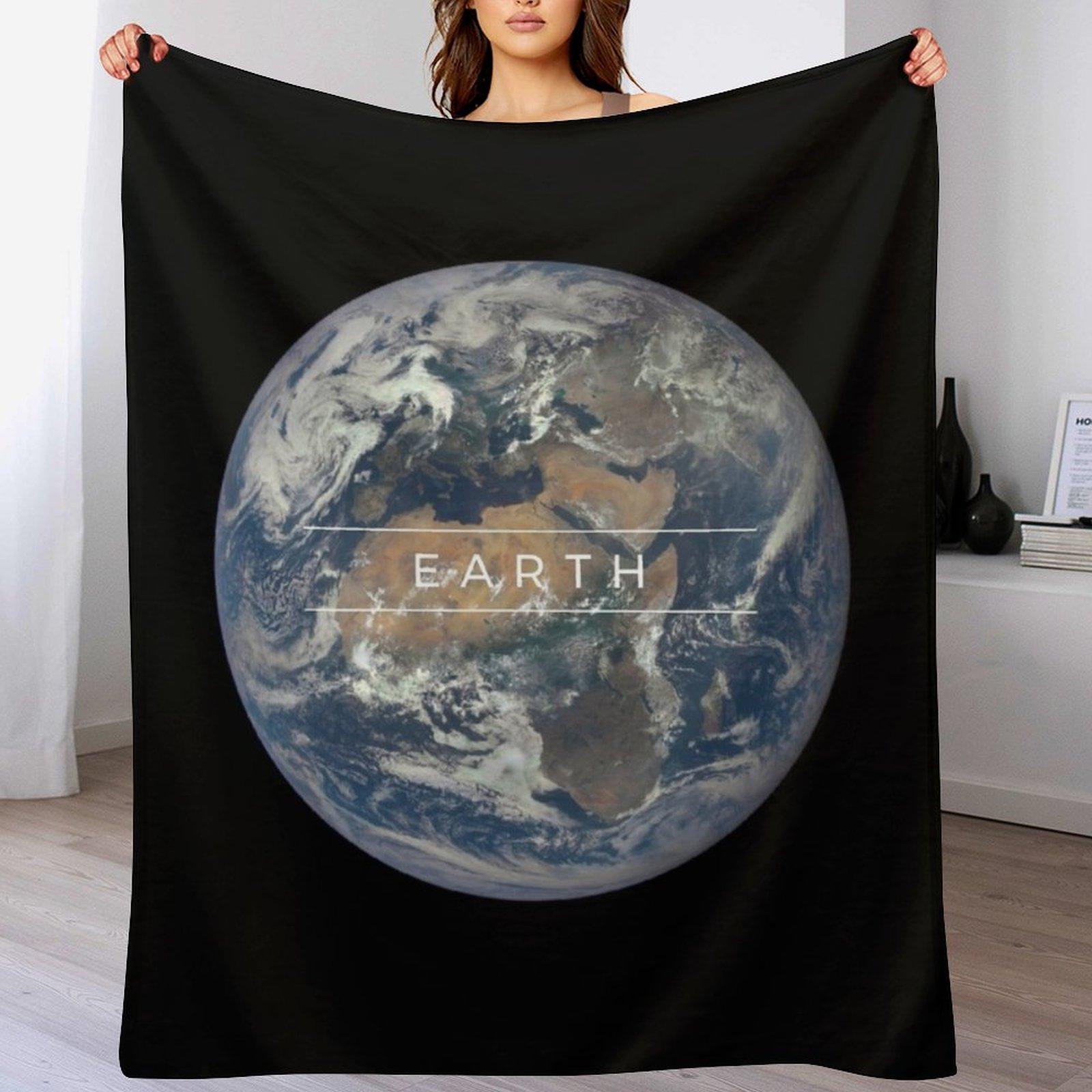 Earth  Planets Moons Solar System Education Series Set Throw Blanket All Season Soft Lightweight Blanket for Home 102x76cm(40x30in)
