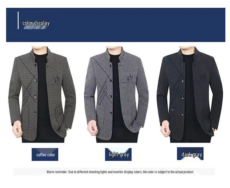 Men's Fleece-Lined Chenille Jacket for Autumn/Winter
