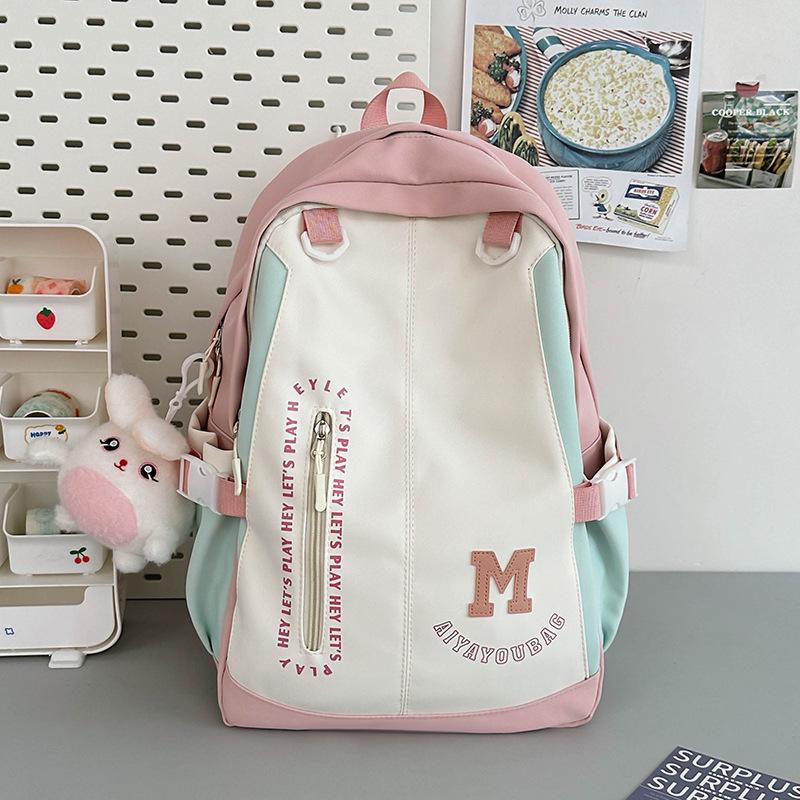 

Школьный рюкзак новый повседневный рюкзак популярный модный универсальный рюкзак большой вместимости с подвеской рюкзак для китайского студента колледжа тренд single package зелёный