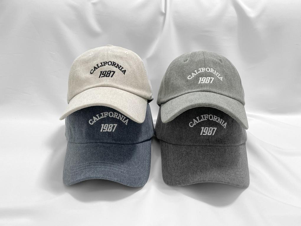 Women's Unisex Washed 1987 Ball Cap Basic Cap