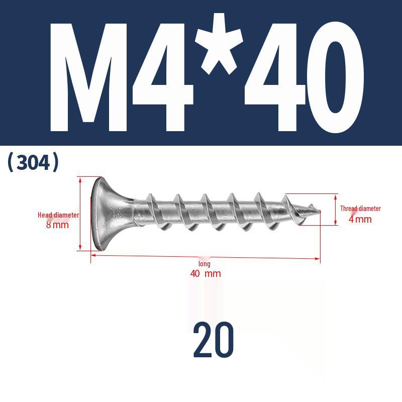 304 Stainless Steel Galvanized Hardened Coarse Thread Countersunk Flat Head Phillips Wood Screws
