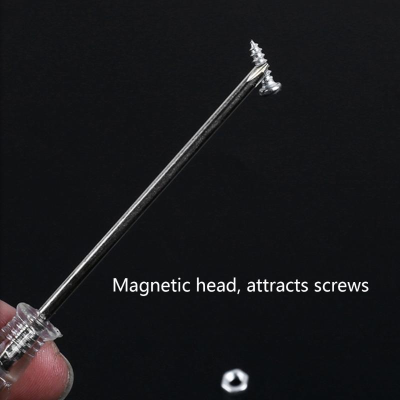 50Pcs  Flat & Slotted Bit Screwdriver with Crystal Handle for Daily Repairs and DIY Projects Steel Construction