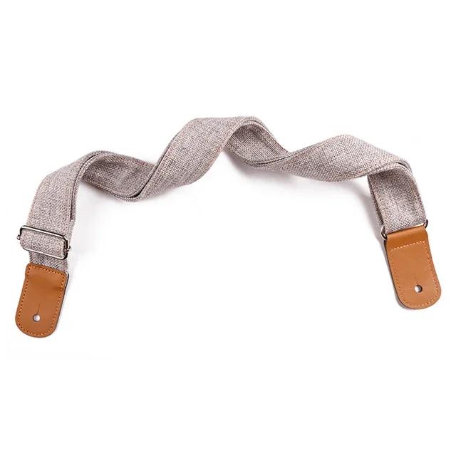 Adjustable Soft Cotton Leather Guitar / Ukelele Strap For Acoustic Electric Wood Classical Guitar Bass Ukulele Music Instrument
