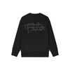 Fila Solid Color Letter Logo Embroidered Casual Crew Neck Long Sleeve Sweatshirt Unisex Tops Black F11U248201F-BK