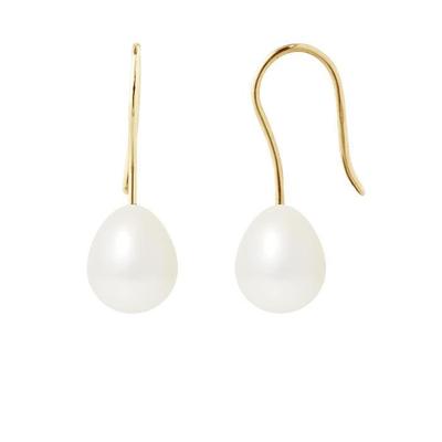 Earrings - - Genuine Cultured Pearls - 7-8 Mm - Yellow Gold - Women