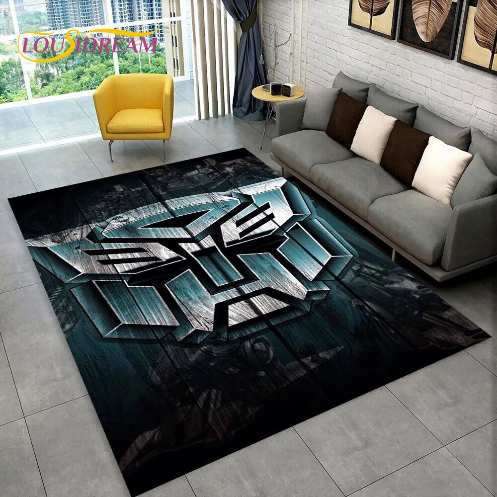 3D Transformers Cartoon Autobots Teppich für Zuhause Wohnzimmer Schlafzimmer Sofa Fußmatte Dekoration, Kinderzimmer Teppich Rutschfeste Bodenmatte Geschenk