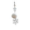 Snowflake Phone Charm Winter White Fur Ball Glass Clear Star Bead Cellphone Strap Keychain Wallet Camera Schoolbag Decor Jewelry