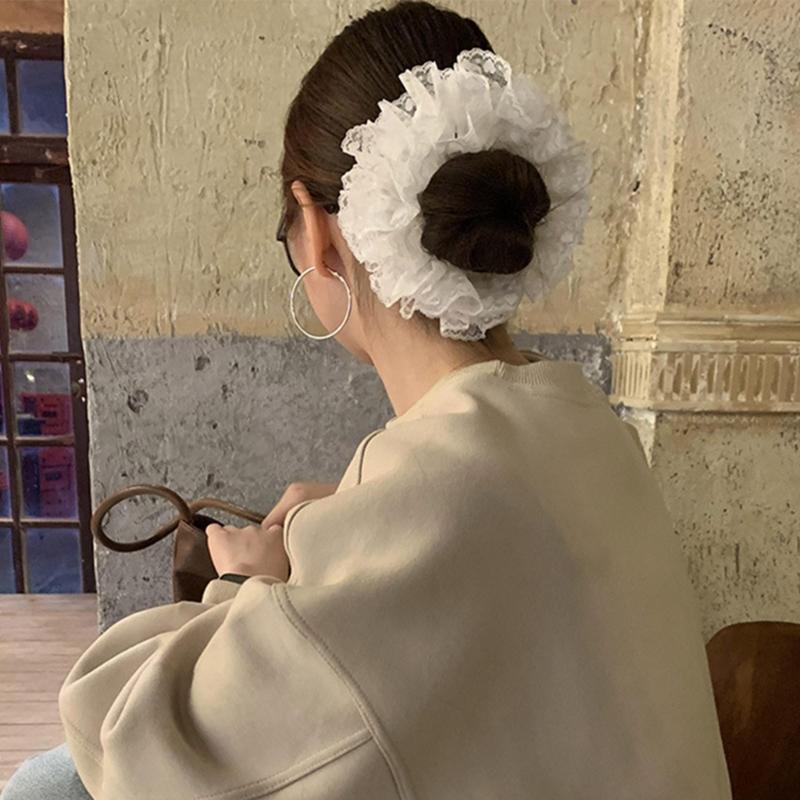 Modische Spitze Haargummis Scrunchies Für Frauen Sanfte Elastische Haarbänder Haaraccessoires Für Verschiedene Frisuren