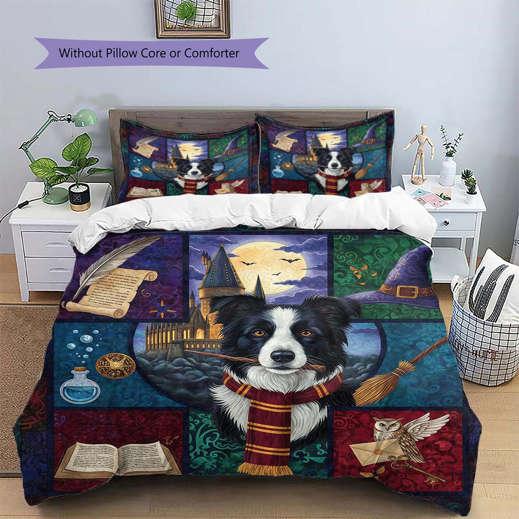 Cartoon Pattern Bedding Quilt Set Quilt Cover Pillowcase Home Decoration Birthday Gift (1 * duvet cover + 2 * pillowcase, without core)