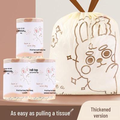 Peek Rabbit Tear-Free Drawstring Trash Bags - Large, Thick, Leak-Proof, Self-Closing for Kitchen and Household Use