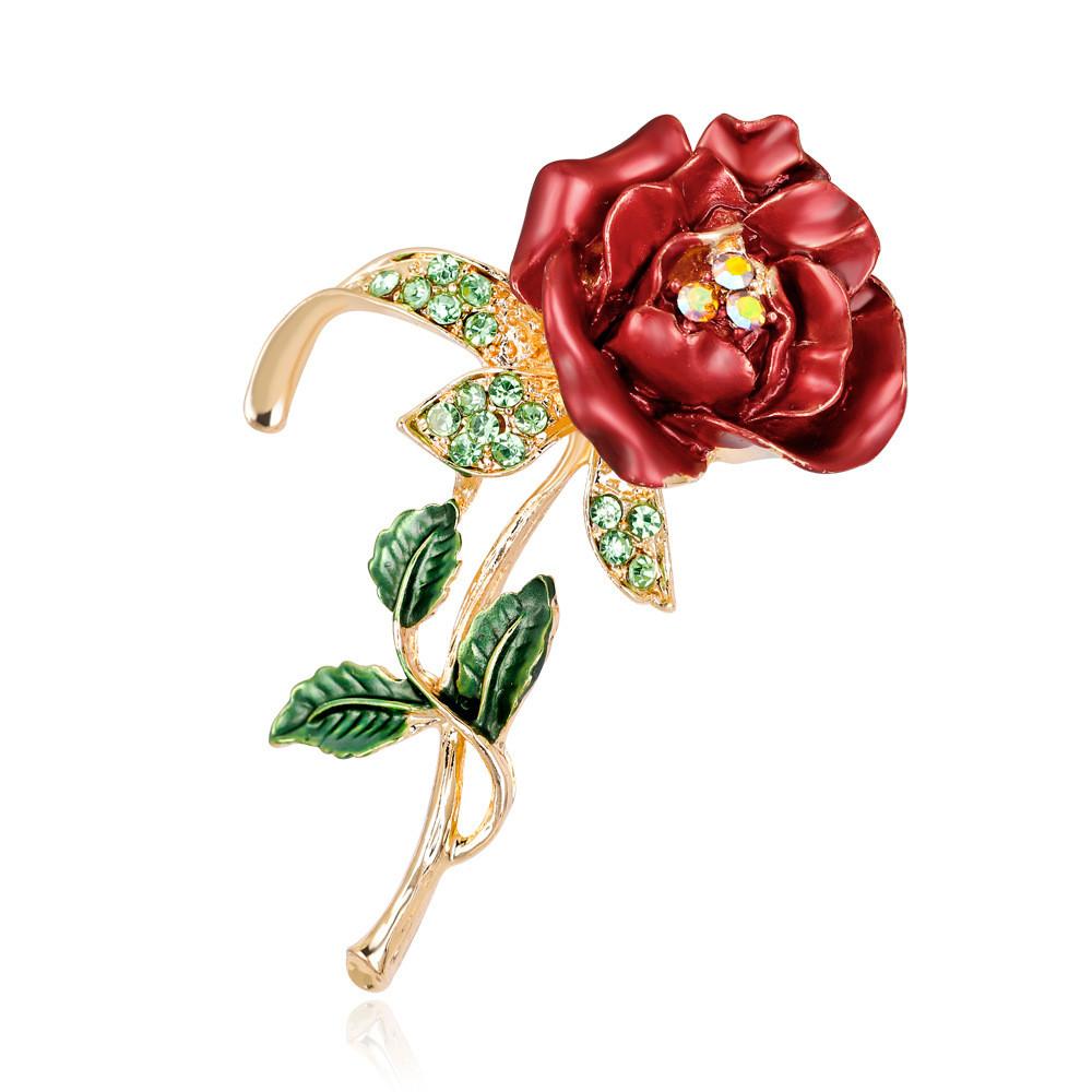 

Fashion Alloy Rose Brooch With Dual Use For Casual And Formal Wear