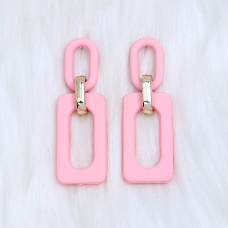 Rectangle Hollow Splicing Acrylic Earrings Stud Earrings Retro Personality Niche Earrings Ear Jewelry Women