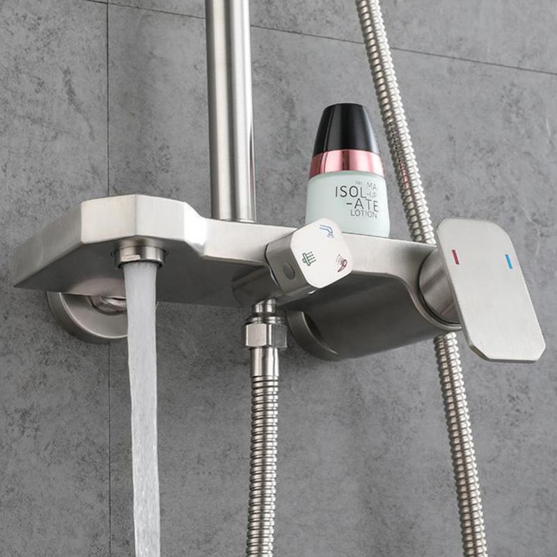 304 Stainless Steel Bathroom Shower Set Household Shower Faucet Wall Mounted Bathtub Faucet Rain Shower Column Bidet Faucet