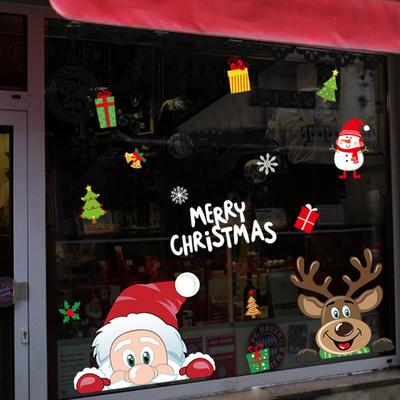 Jul Fönsterglas Dekal Jultomte Snöflinga Väggdekaler För Barnrum Nyårsdekorationer Julpynt