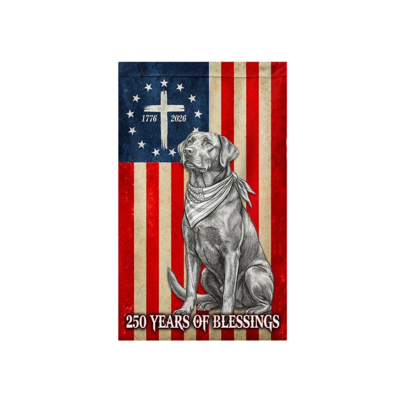 

250 Years Strong Garden Flag Single Sided 30X45cm Decorative Outdoor Flag with Historical American Theme and Horse Design for Yard Display One Size