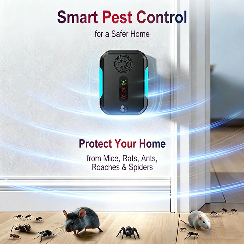2026 Répulsif Ultrasonique Amélioré Contrôle Électronique des Parasites Repousse Rongeurs Rats Mouches Cafards Moustiques Usage Intérieur Prise EU/US