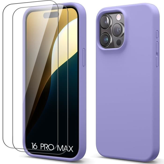 Coque de protection - BOOLING - pour iPhone 16 Pro Max - Silicone Liquide Doux - Ultra Slim - Violet
