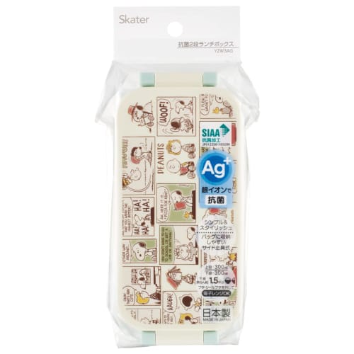 Skater Lunch Box Snoopy Peanuts Comic 600ml Antibacterial 2 Tiers for Women Made in Japan YZW3AG-A