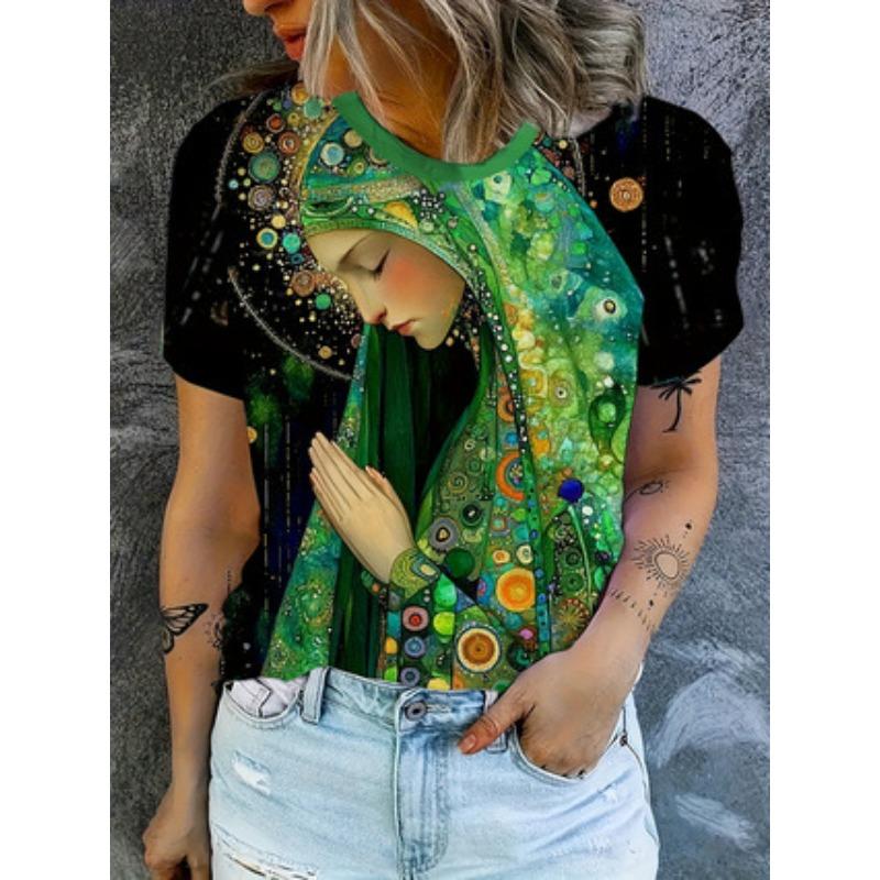 Fashion Printed Top Casual Comfort Short Sleeve Loose T-Shirts Women’s