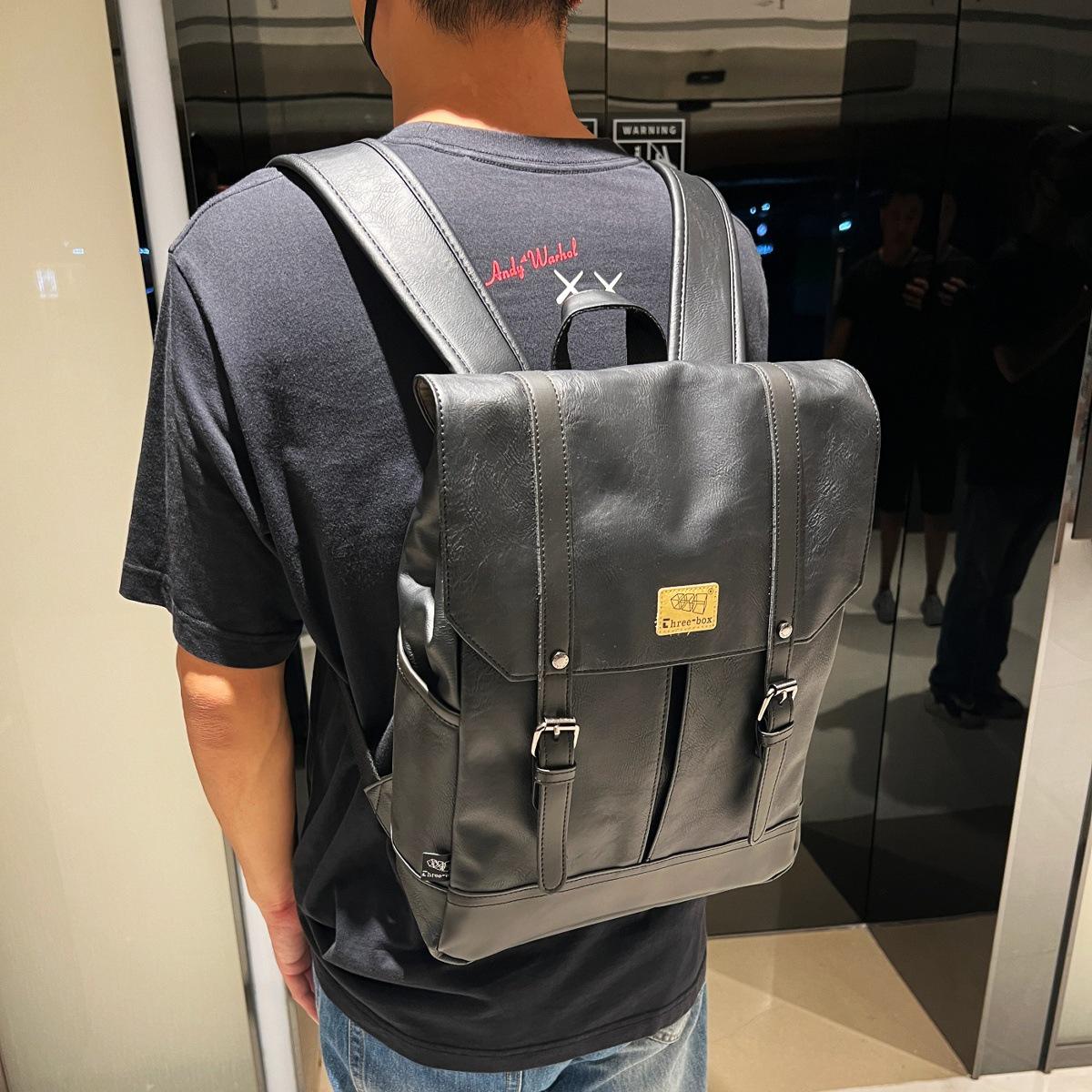 

Three-Box Youth Backpack: Trendy Japanese & Korean Style for Outdoor Travel, Hiking & Campus. чорний