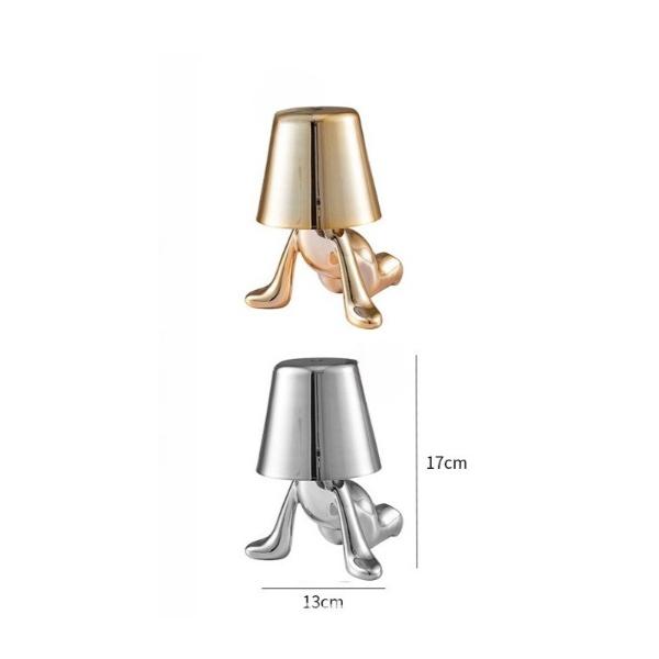 Italien Little Golden Man Bordslampa Touch Switch LED Nattljus Kafé Bar Sovrumsinredning Tänkare Rumsdekorlampa