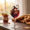 Bicchiere da Vino Zucca Strega Dipinto a Mano Grande Capacità Bicchiere da Bevanda di Halloween Bevanda Festiva