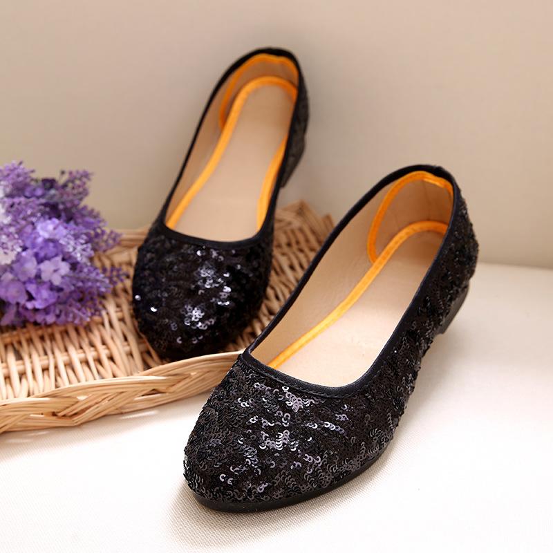 Cloth Shoes for Women Fashionable Sequins Flat Bottomed Women's Singles Mother's Shoes Flat Heels Lightweight Women's Shoes
