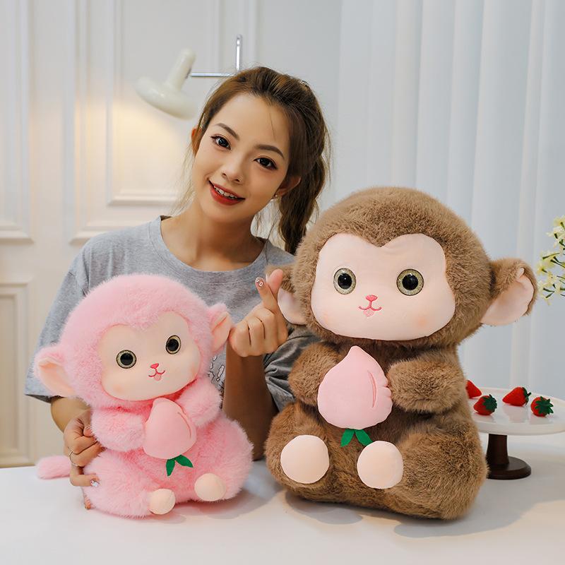 Creative Peach Monkey Plush Toy Children's Pillow Doll Cute Little Monkey Doll Grab Machine Doll