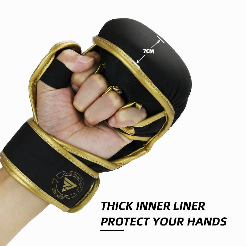Professioneller MMA-Handschuh Mattschwarz 7oz MMA Trainings-Sparring-Grappling-Boxen-Muay Thai-Handschuhe