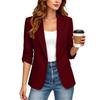 Women's Fall 3/4 Sleeve Color Open Front Cardigan Jacket for Business Casual Work