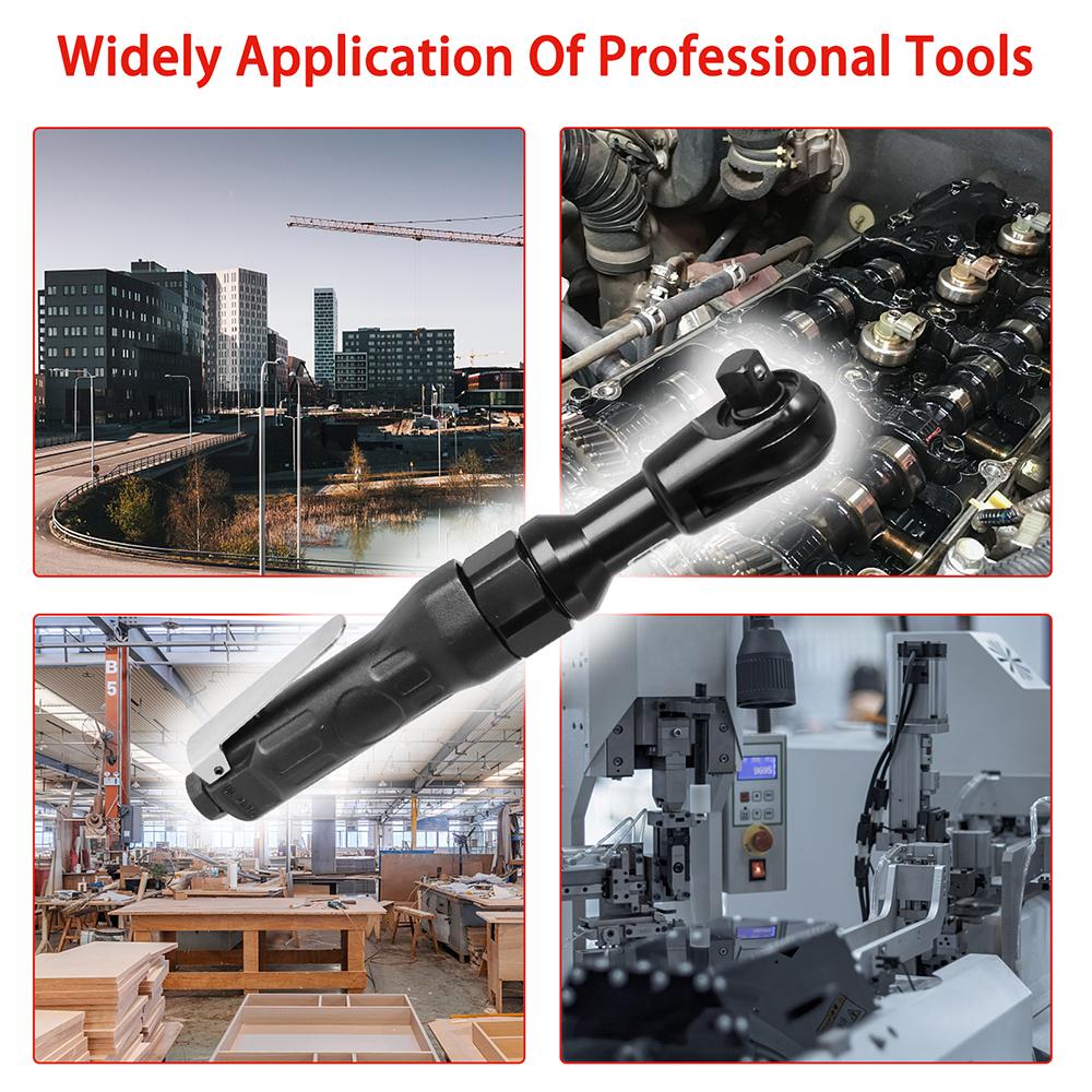 Air Pneumatic Ratchet Wrench Torque Spanner Mechanical Machine Repairing Tool Maintenance Household 3/8'' 1/2'' Square Head